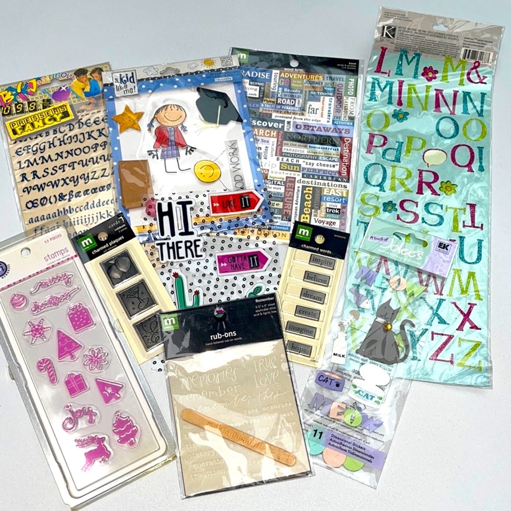 NWT 10 Piece Scrapbook Sticker Bundle
